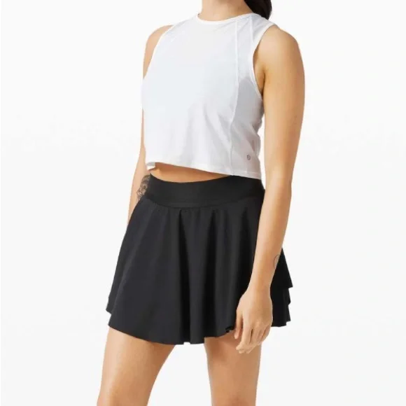 Lululemon Court Rival High Rise Skirt Tall Black 4 Pockets - Picture 2 of 16